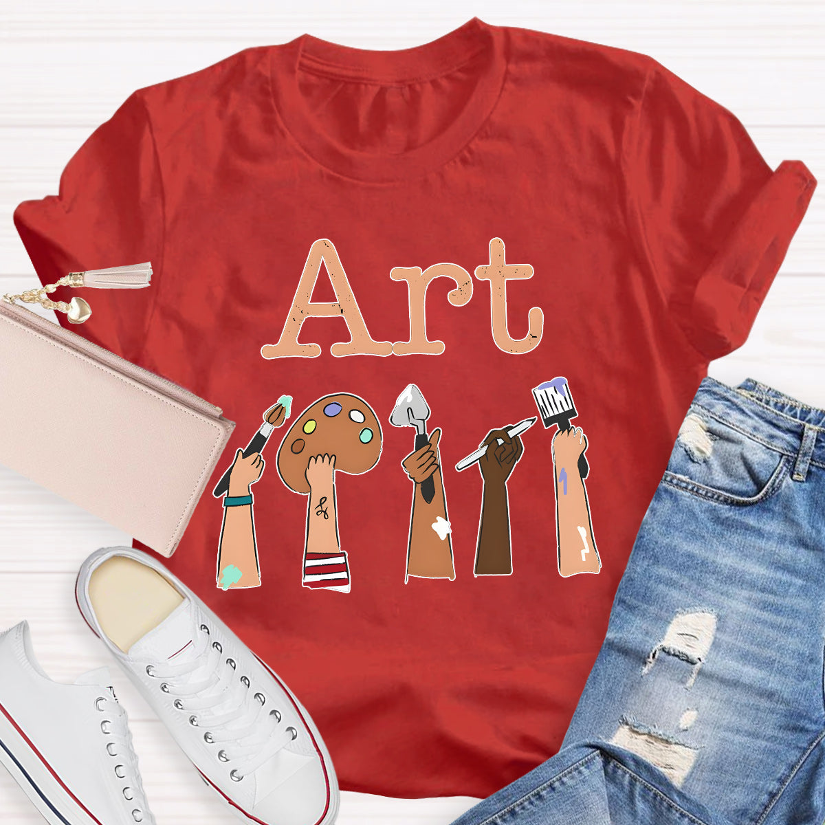 Art Pigment Tray Teacher T-Shirt