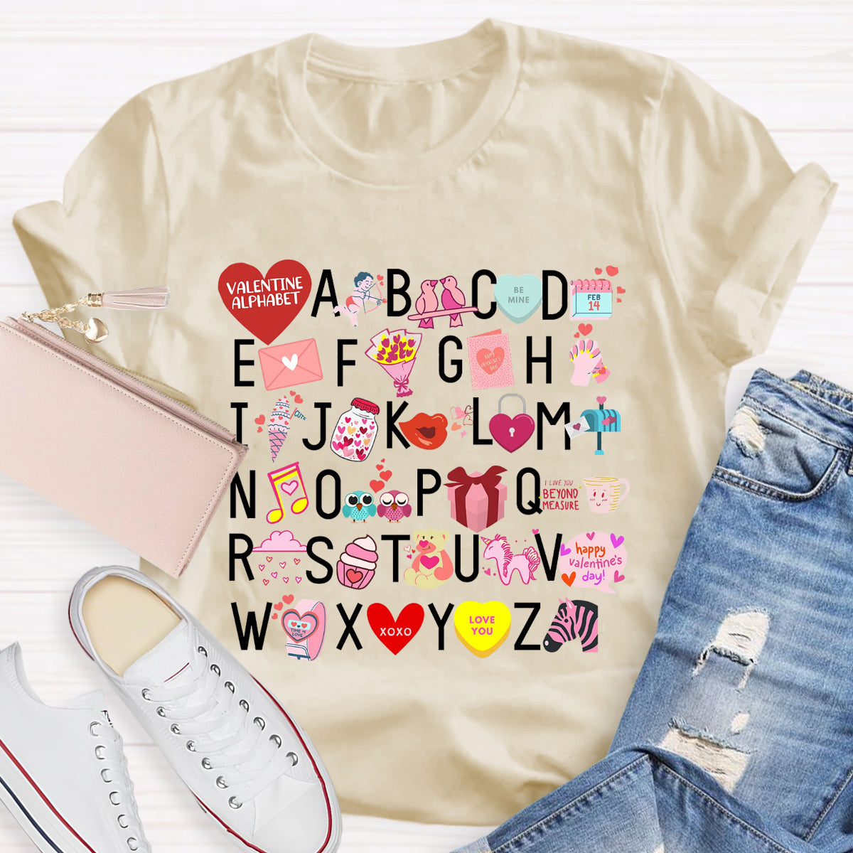Valentine Alphabet Teacher T-Shirt