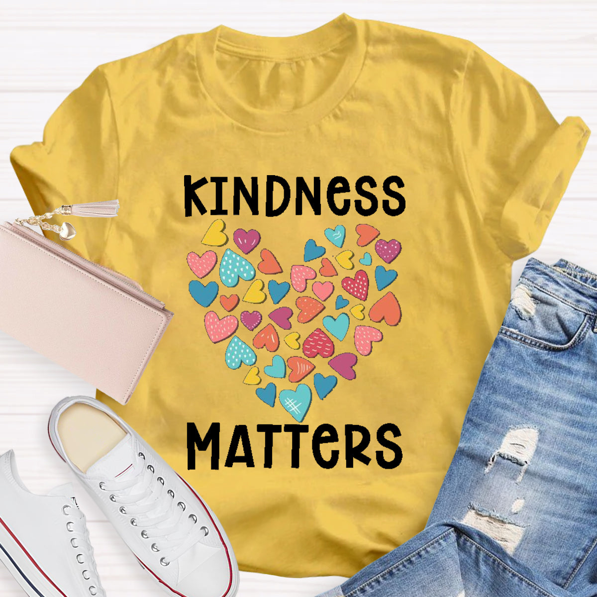 Kindness Matters Colorful Heart T-Shirt