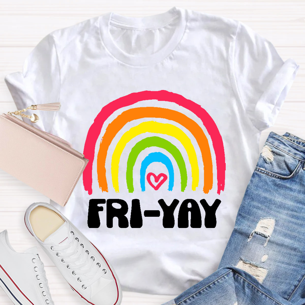 Friyay Rainbow Teacher T-Shirt