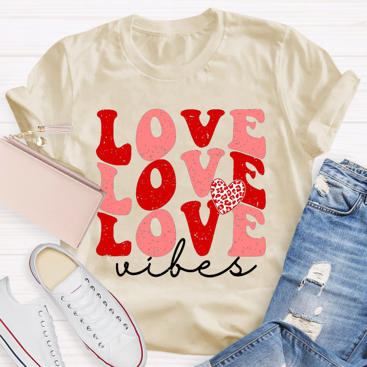 Love Vibes Valentine's Day Teacher T-Shirt