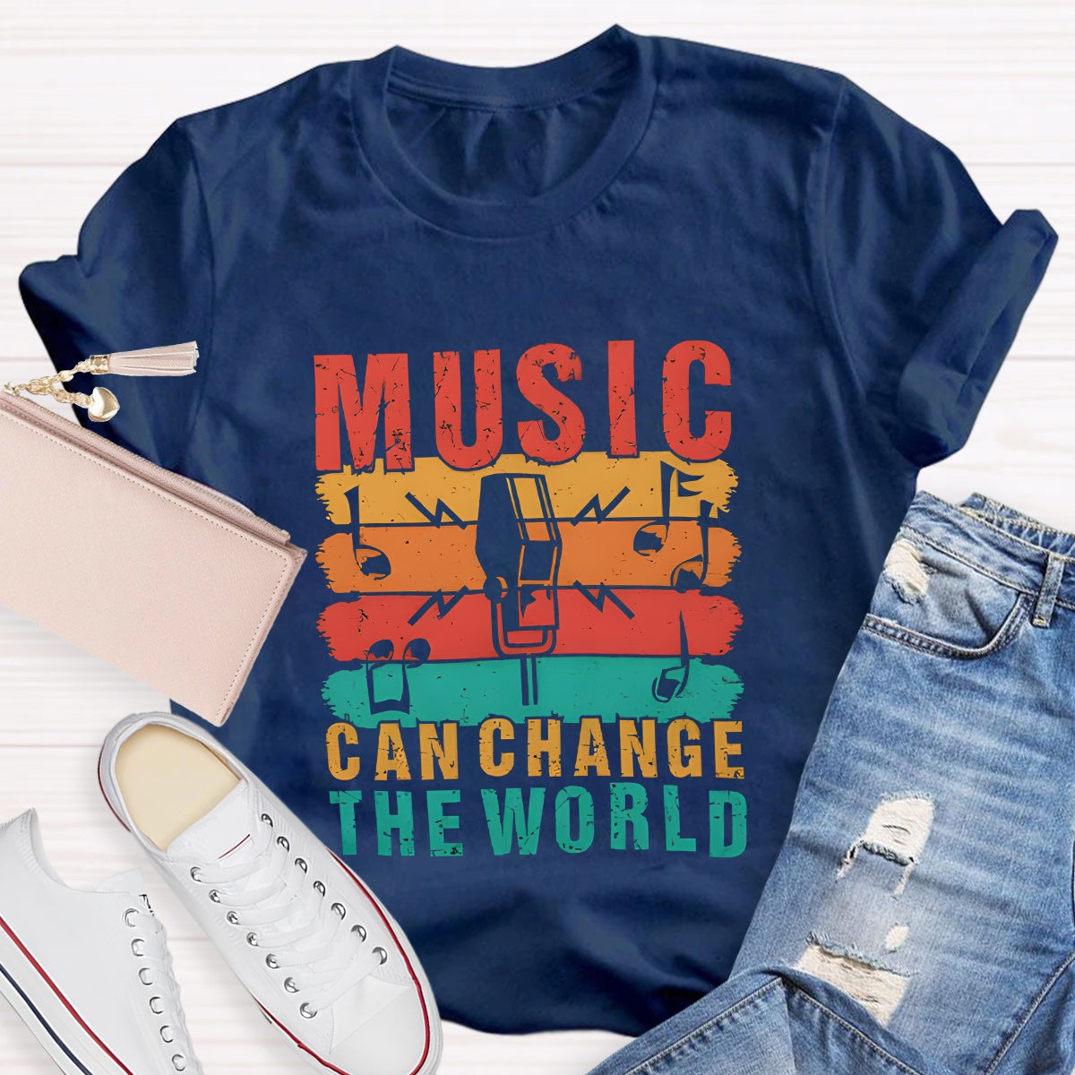 Music Can Change The World Teacher T-Shirt