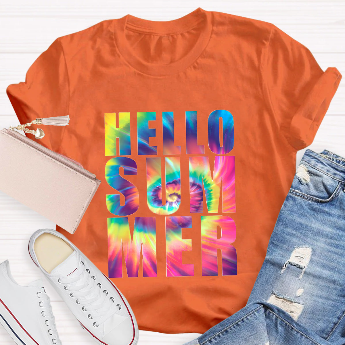 Hello Summer Rainbow Teacher T-Shirt