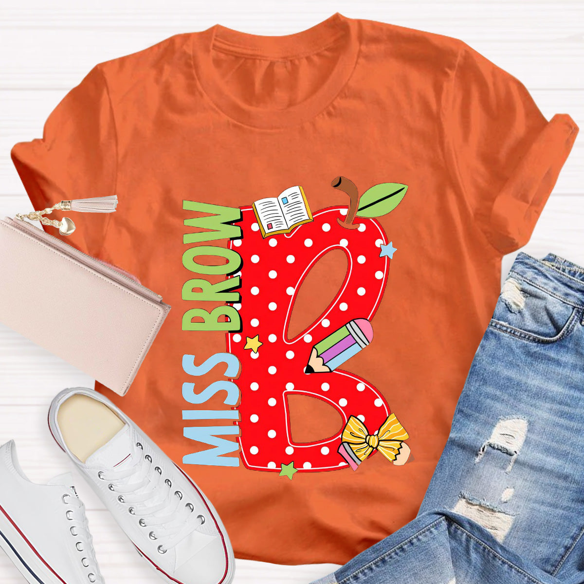 Personalized Name Book Teacher T-Shirt