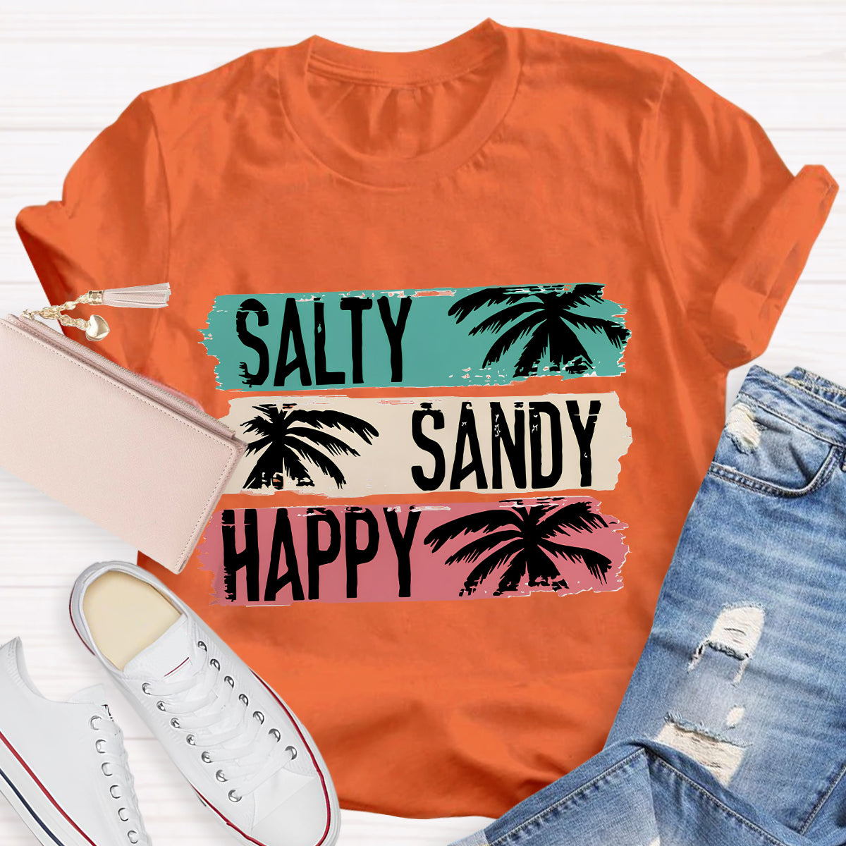 Salty Sandy Happy Teacher T-Shirt
