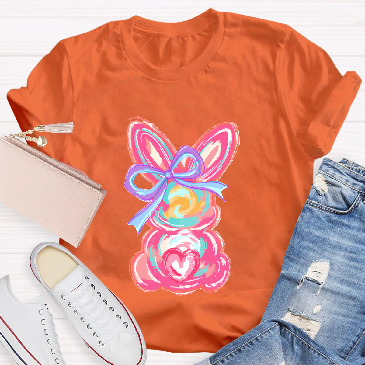 Colorful Bunny Happy Easter T-Shirt