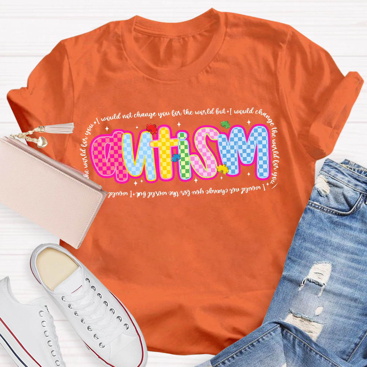 Autism I Would Change The World For You Teacher T-Shirt