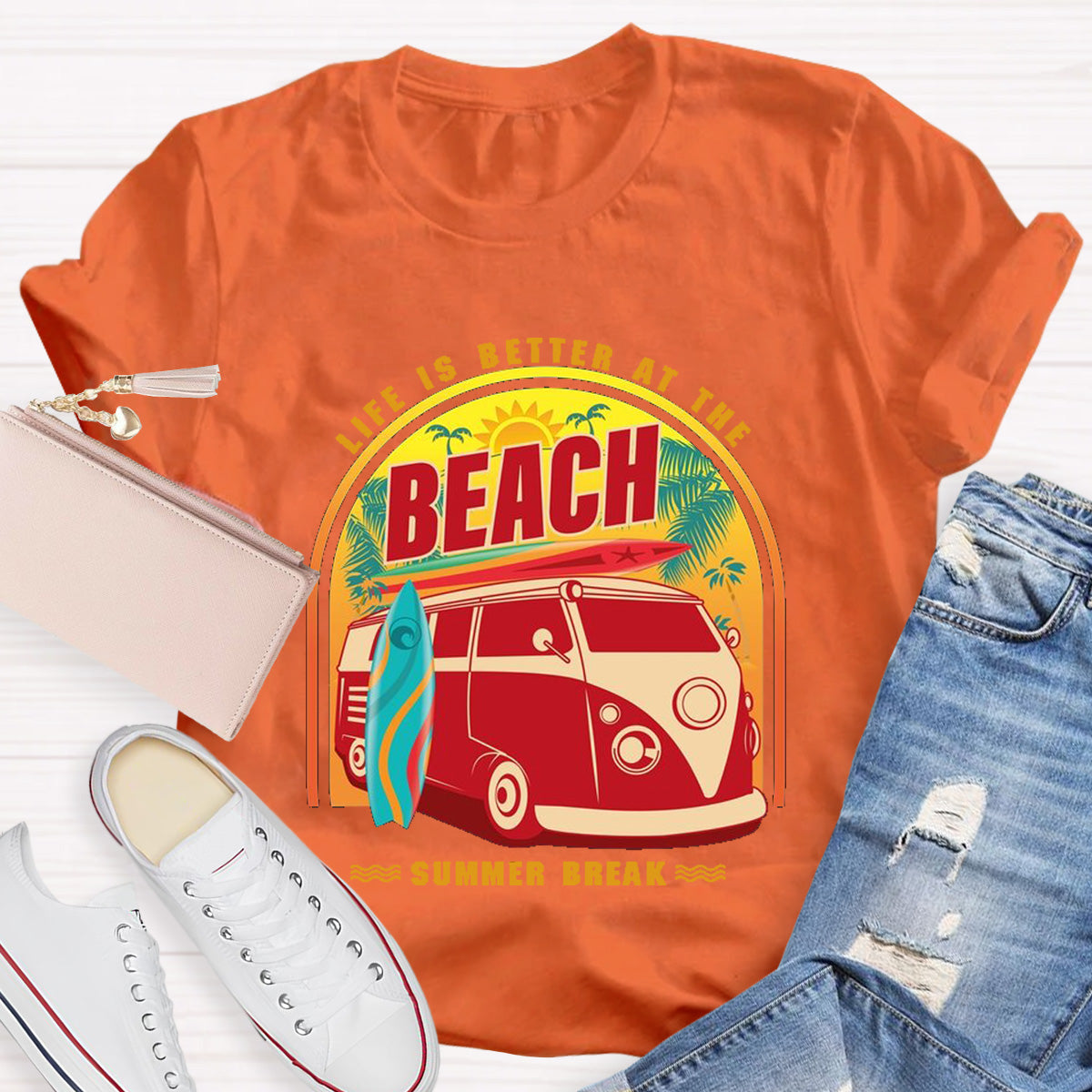Life Is Better At The Beach Teacher T-Shirt