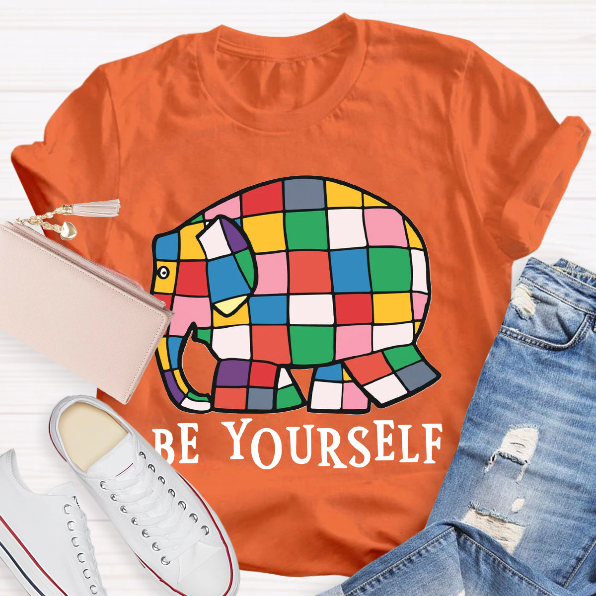 Be Yourself World Book Day Rainbow Elephant T-Shirt