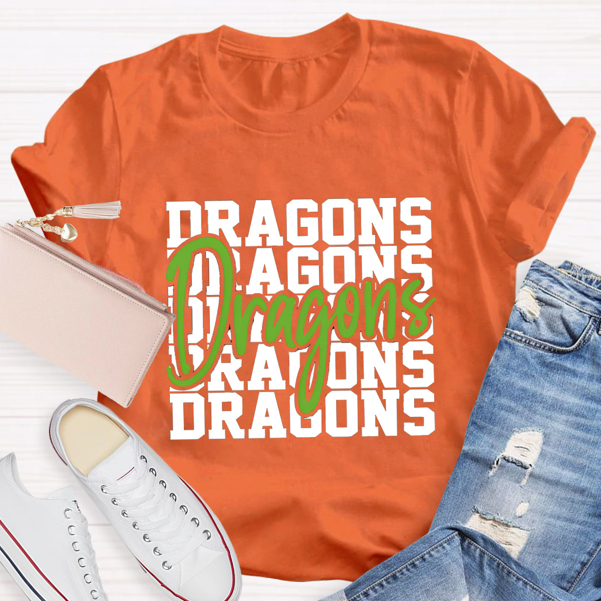 Personalized Mascot Game Day Dragons Teacher T-Shirt