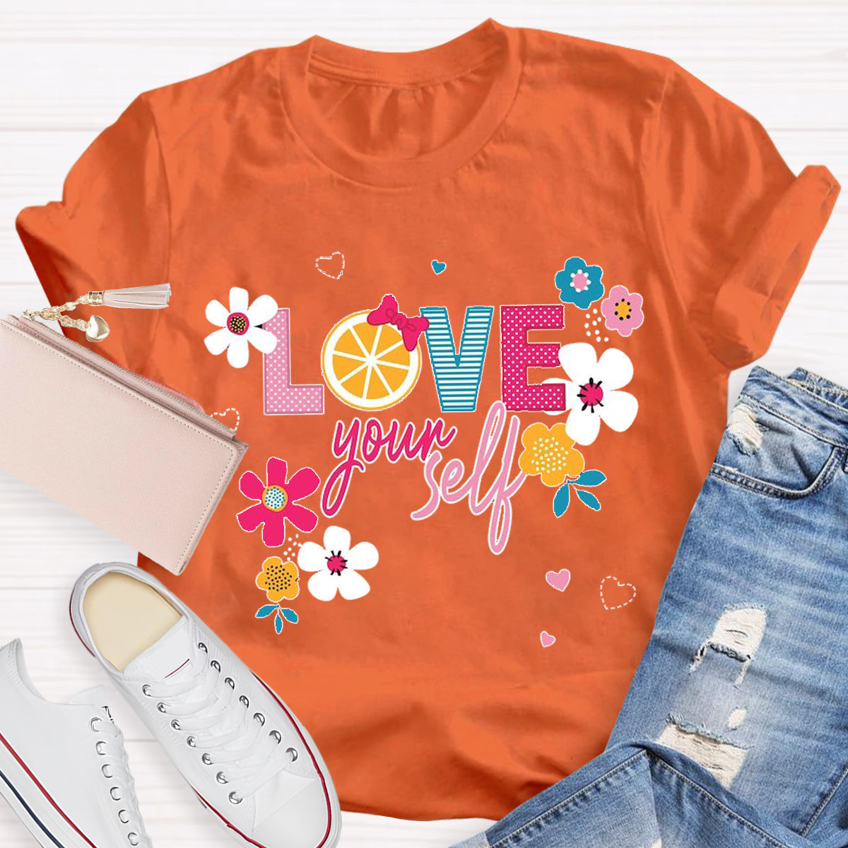 Love Yourself Flower Teacher T-Shirt