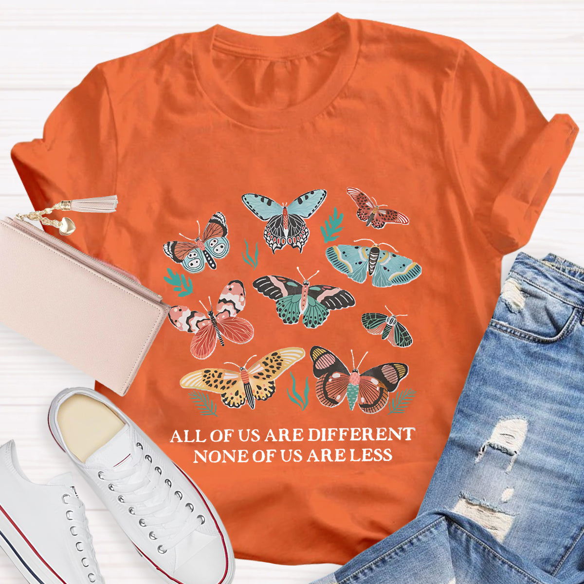 All Of Us Are Different None Of Us Are Less Butterfly T-Shirt