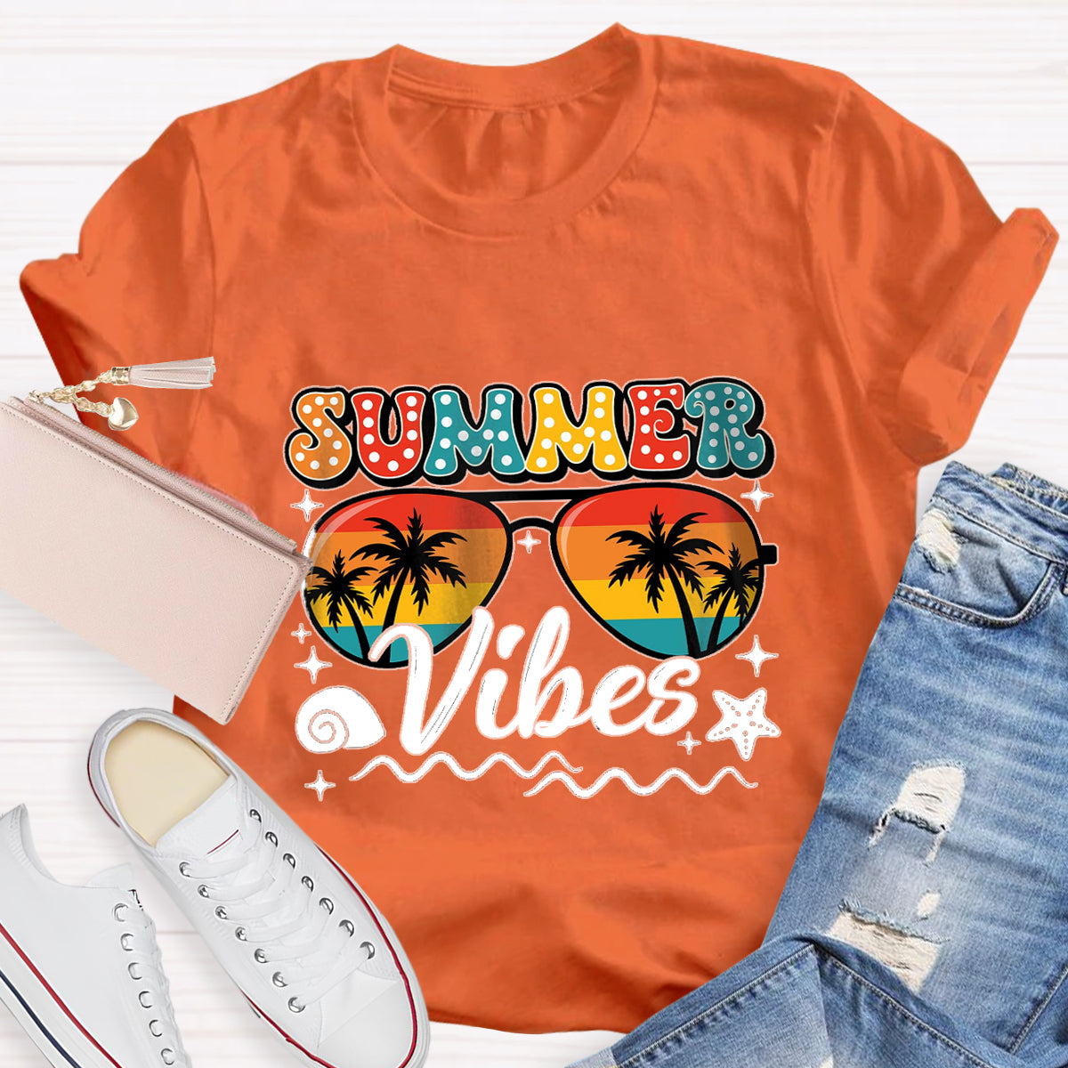 Summer Vibes Teacher T-Shirt