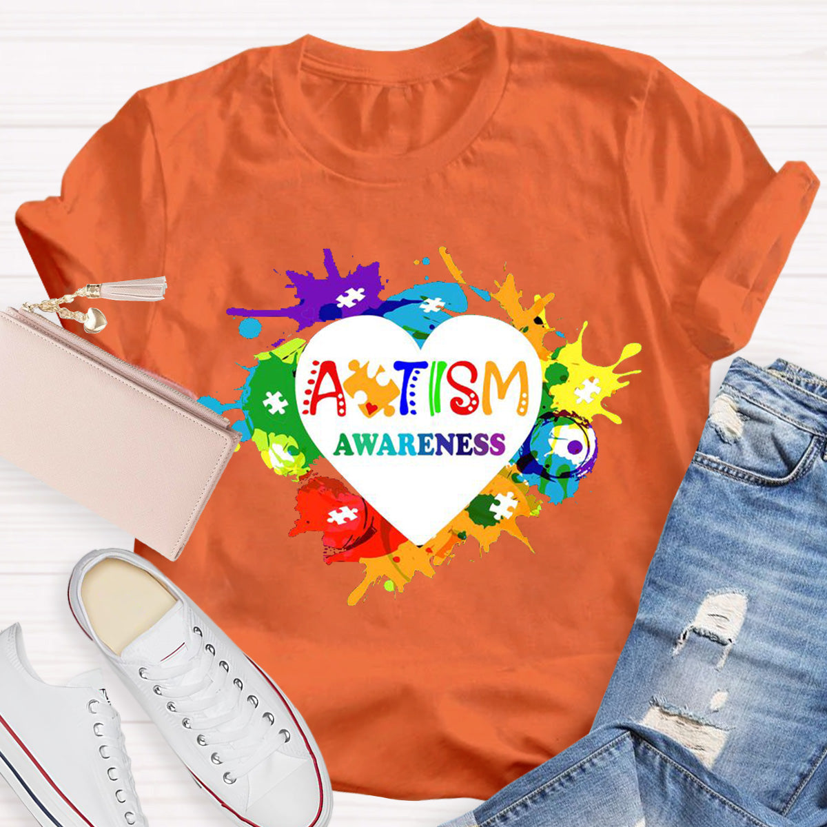 Awareness Colorful Teacher T-Shirt