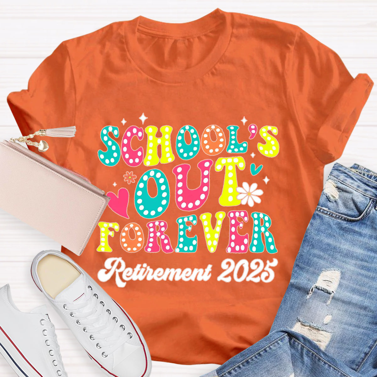 Personalize Year Schools Out Forever Teacher T-Shirt