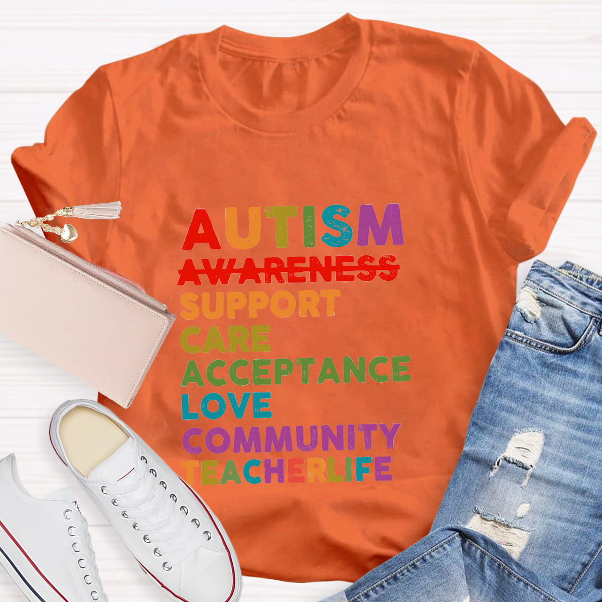 Autism Support Care Acceptance Love Community T-Shirt