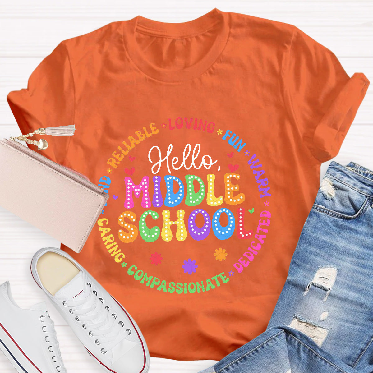 Hello  Middle School Loving Teacher T-Shirt