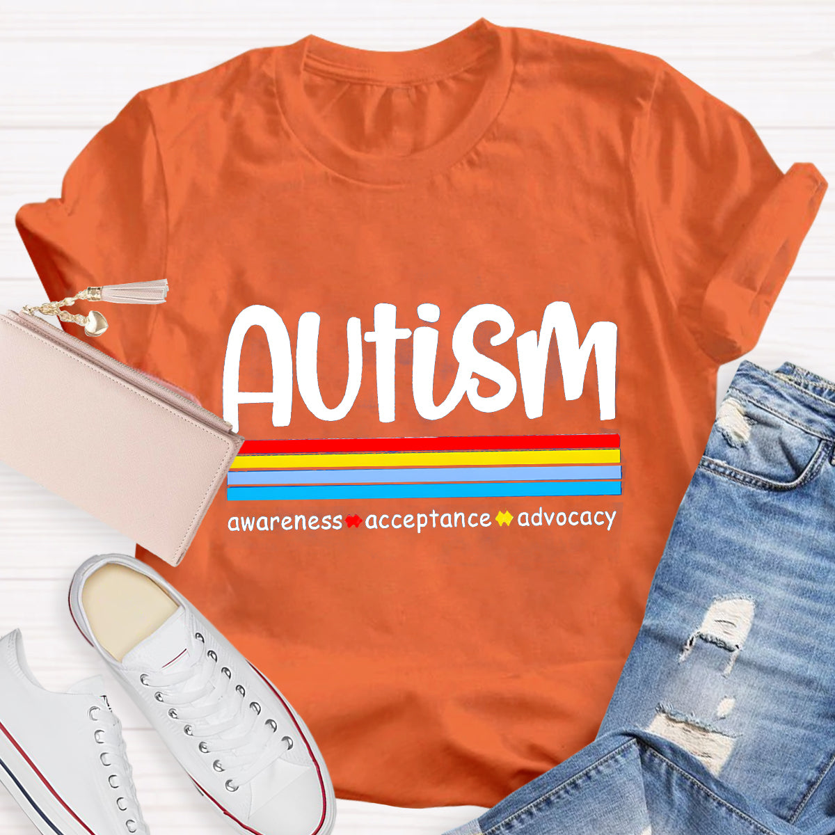 Autism Awareness Acceptance Advocacy Teacher T-Shirt