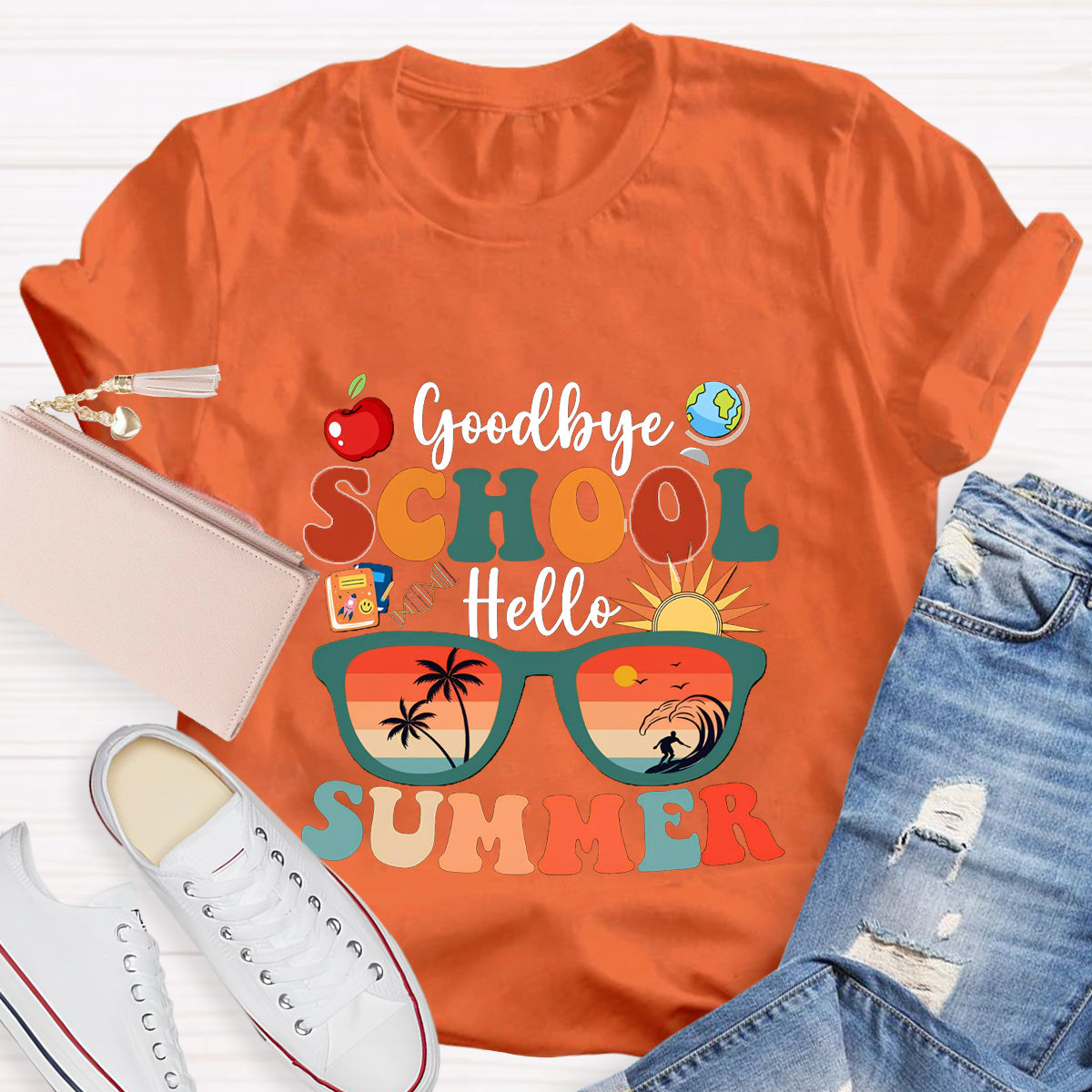 Goodbye School Hello Summer Teacher T-Shirt