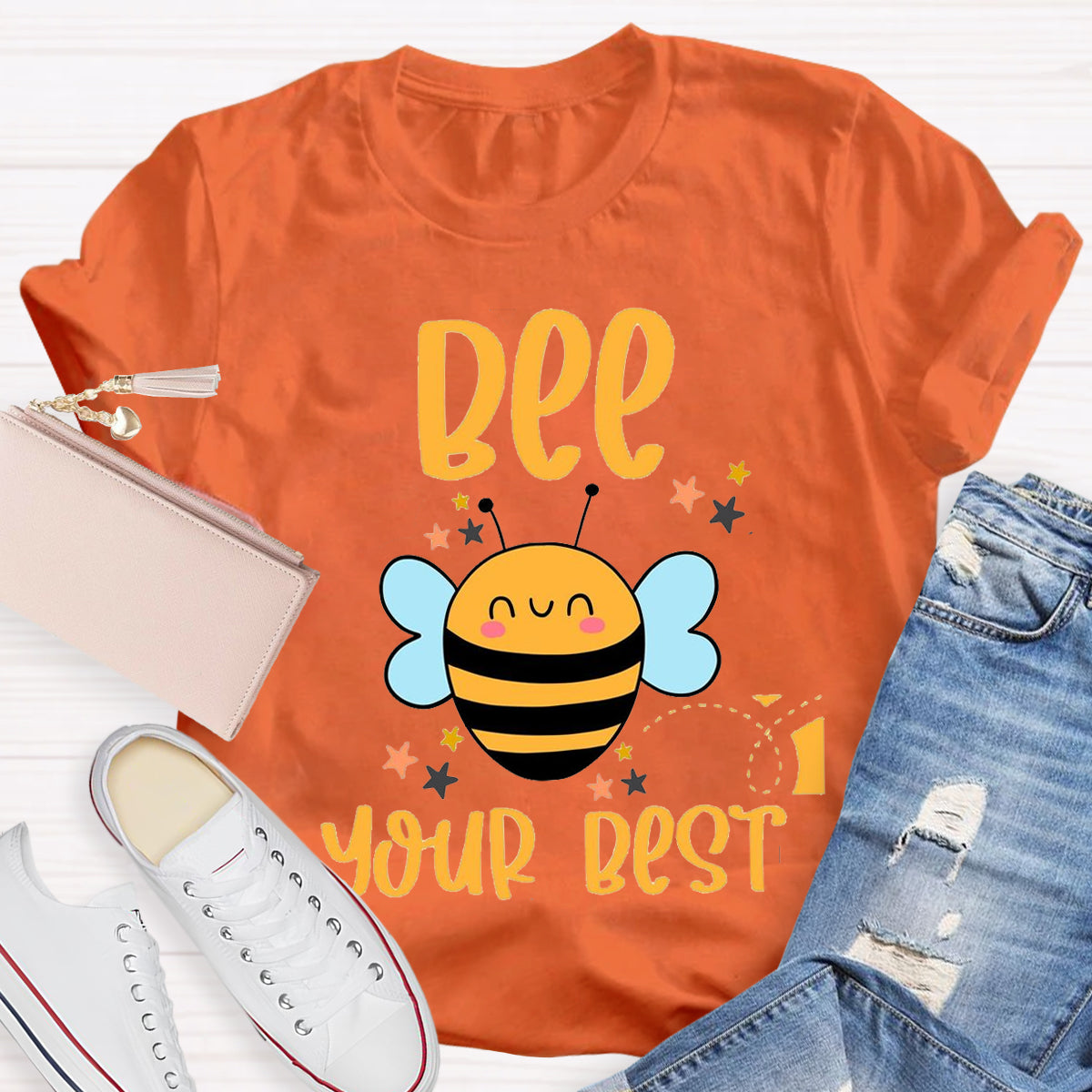 Positive Affirmation Bee Your Best Teacher T-Shirt