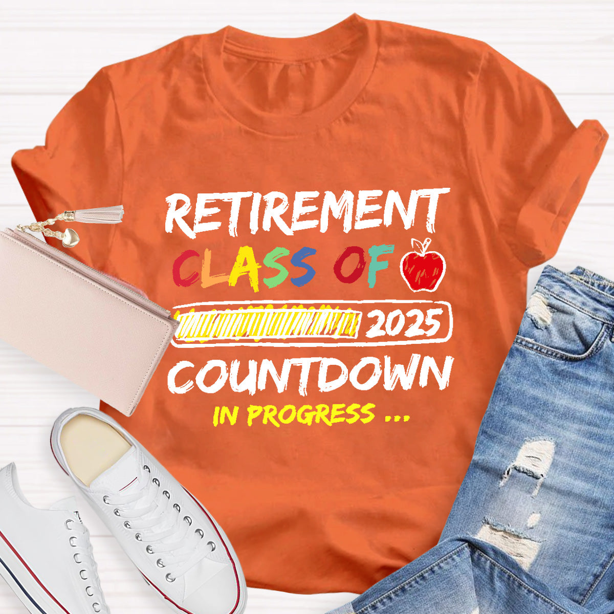 Personalized Retirement Year Class Countdown In Progress Teacher T-Shirt