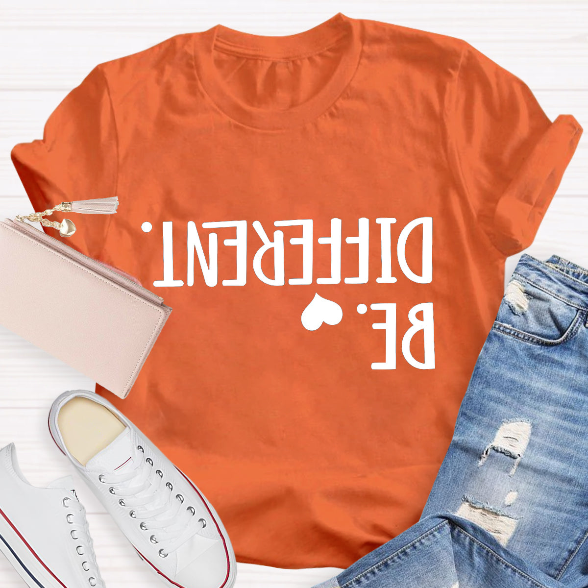 Be Different Text Reflection T-Shirt