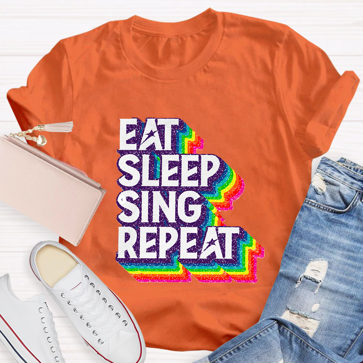 Eat Sleep Sing Repeat Teacher T-Shirt