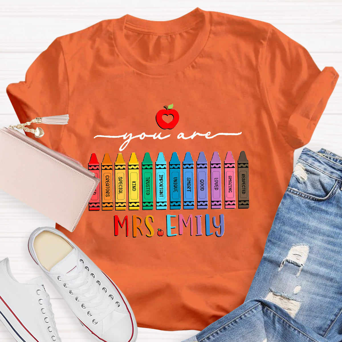 Personalized Name You Are Good Special Crayon Apple T-Shirt