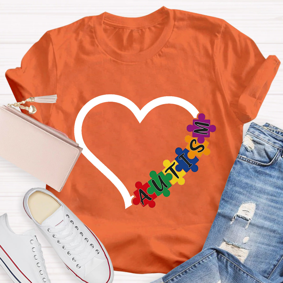 Autism Heart Teacher T-Shirt