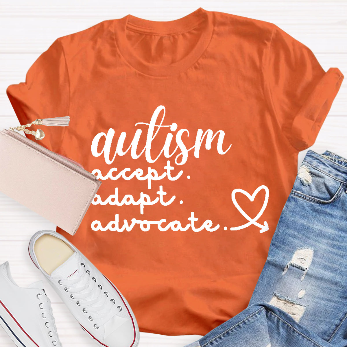 Autism Accept  Adapt Advocate Teacher T-Shirt