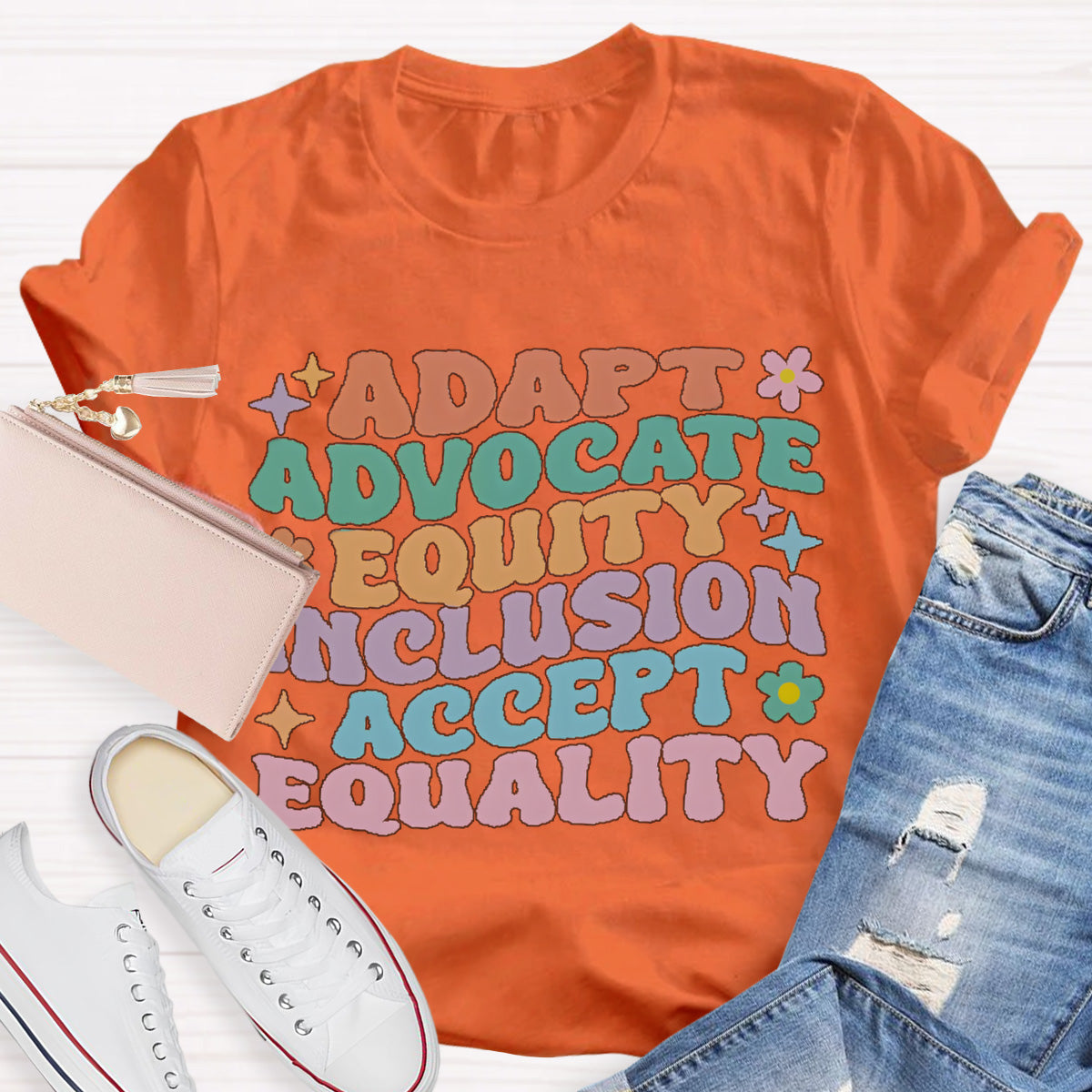 Adapt Advocate Equity Accept Teacher T-Shirt