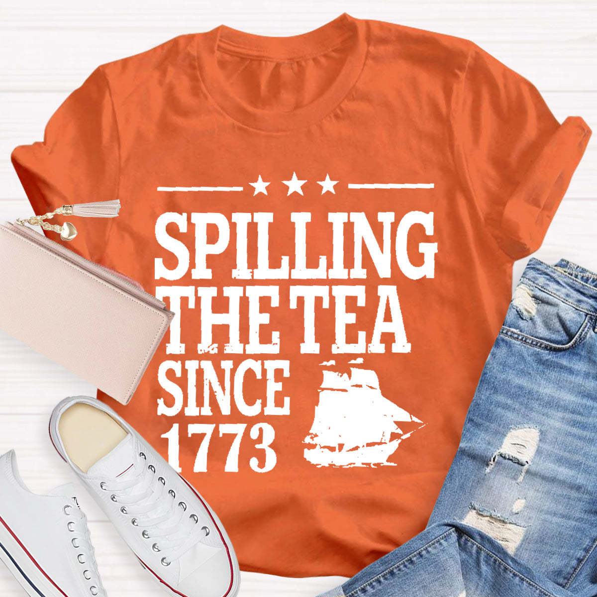 Spilling The Tea Since 1773 Teacher T-Shirt