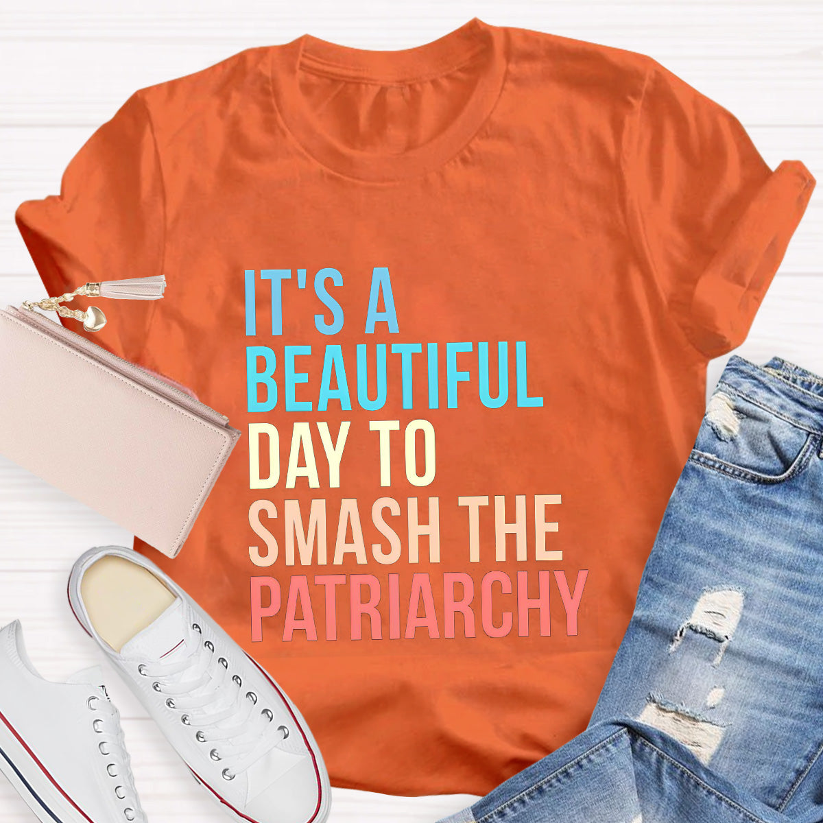 It's A Beautiful Day To Smash The Patriarchy Teacher T-Shirt