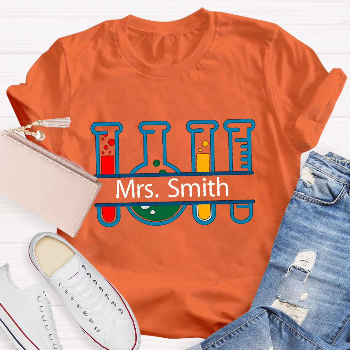 Personalized Name Chemical Teacher T-Shirt