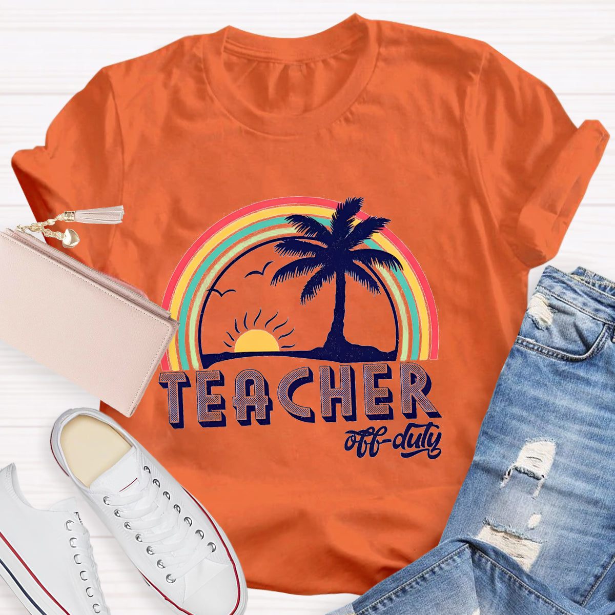Teacher Of Duty Rainbow Sunshine T-Shirt