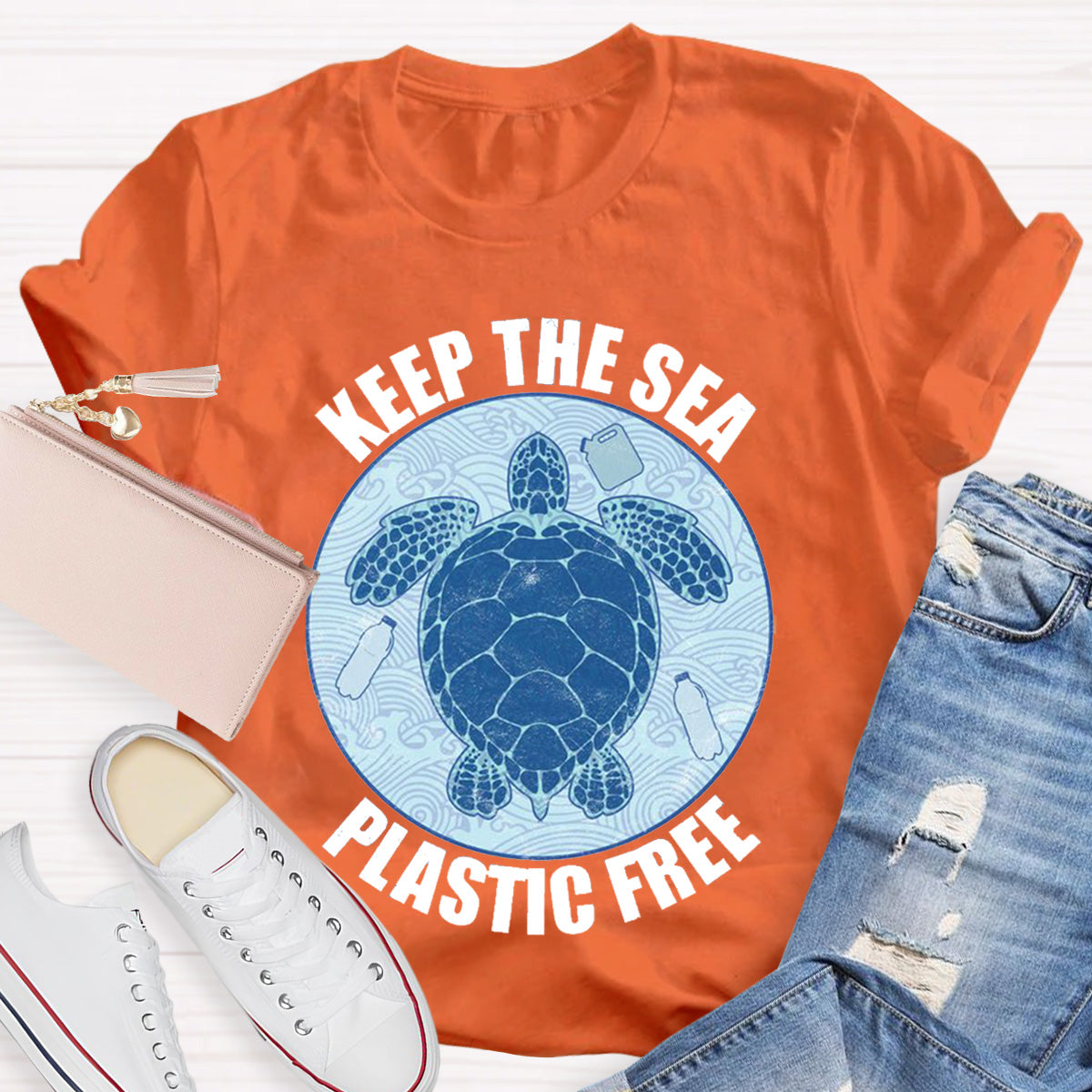 Keep Sea and Plastic Free Teacher T-Shirt