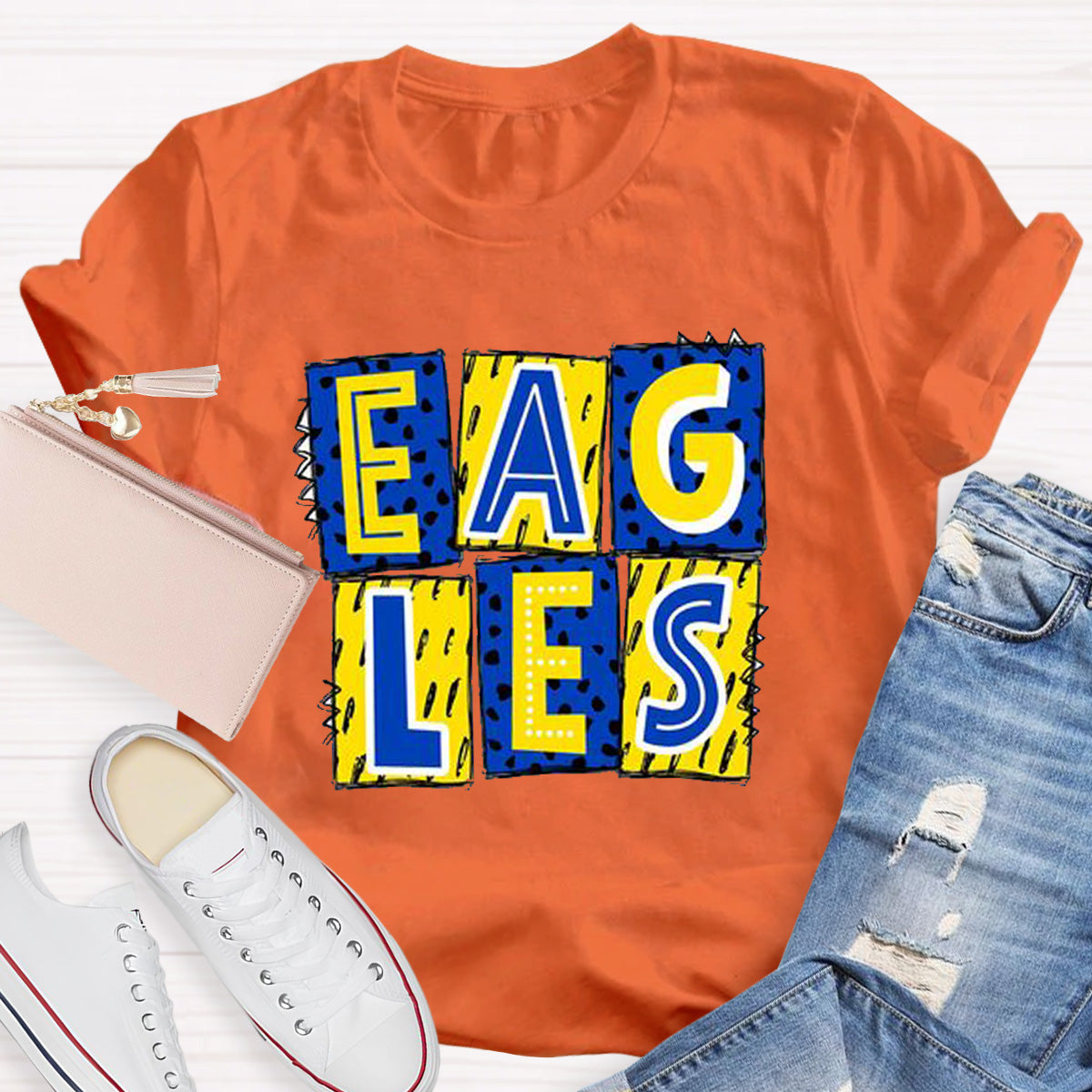 Personalized School Mascot Eagles Teacher T-Shirt