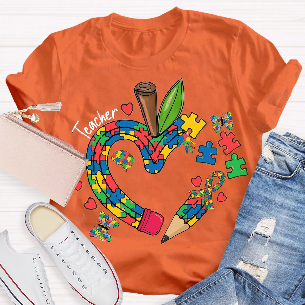 Teacher Apple Pencil Teacher T-Shirt