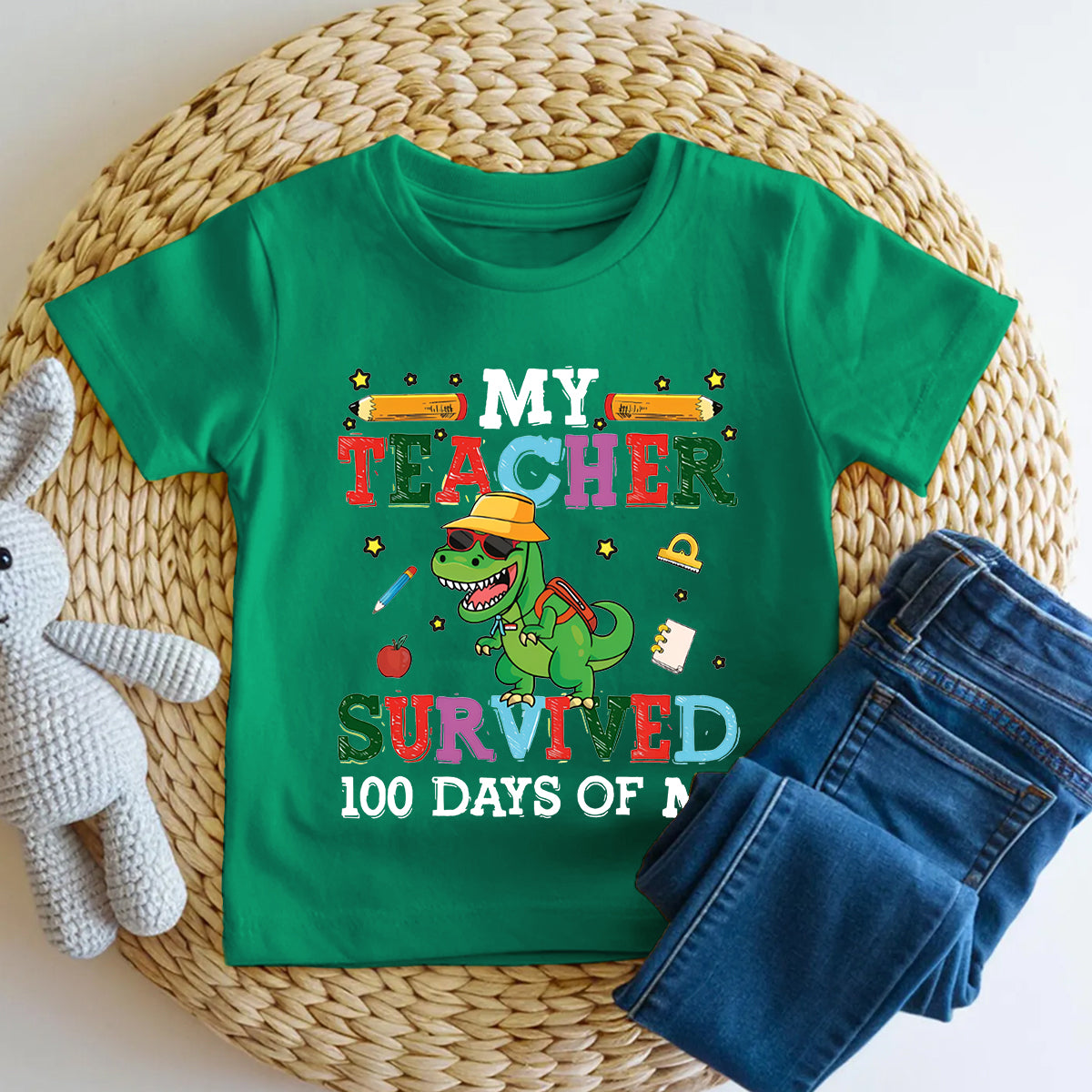 My Teacher Survived 100 Days Of Me Toddler T-shirts