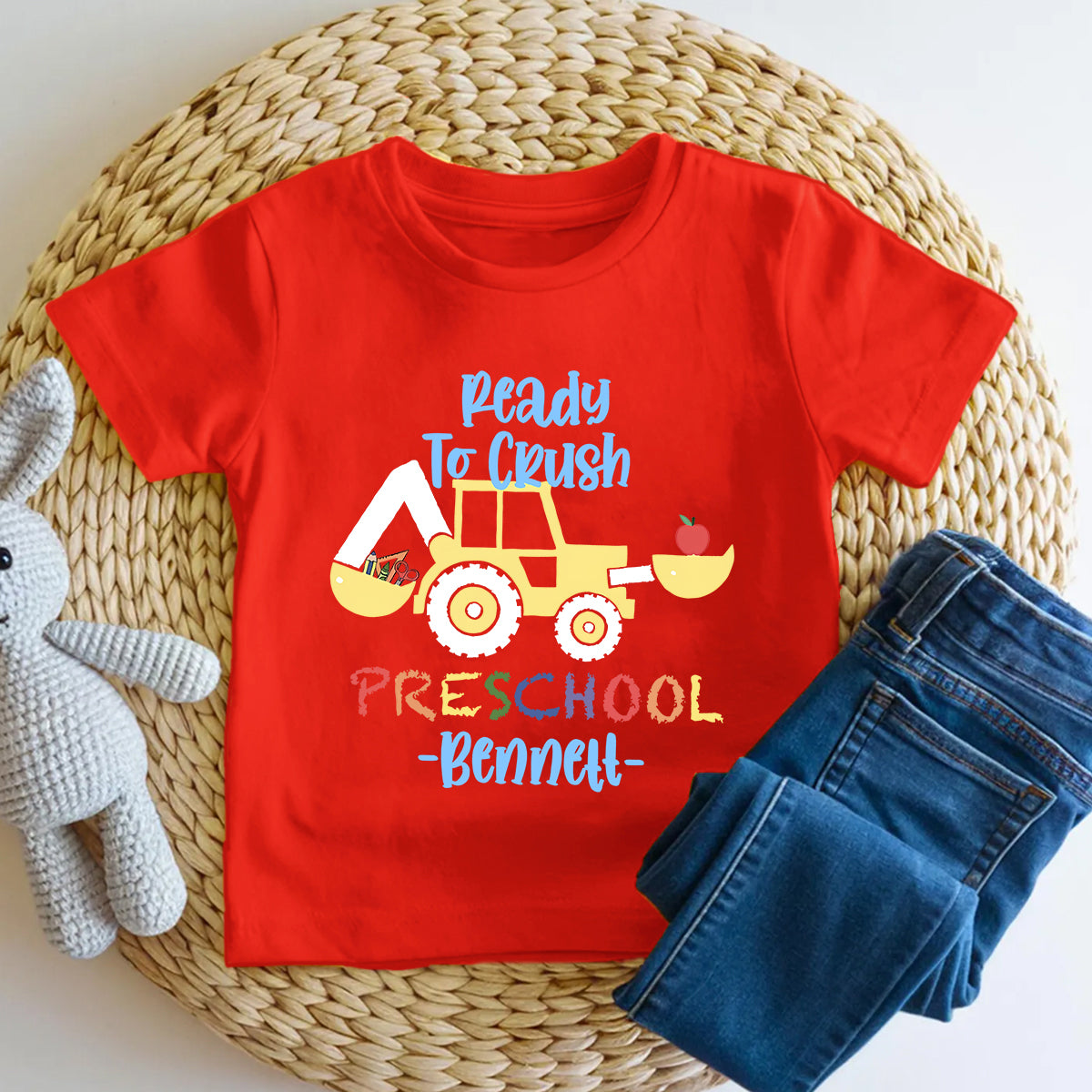 Personalized Name And Grade Ready To Crush Preschool Toddler T-shirts