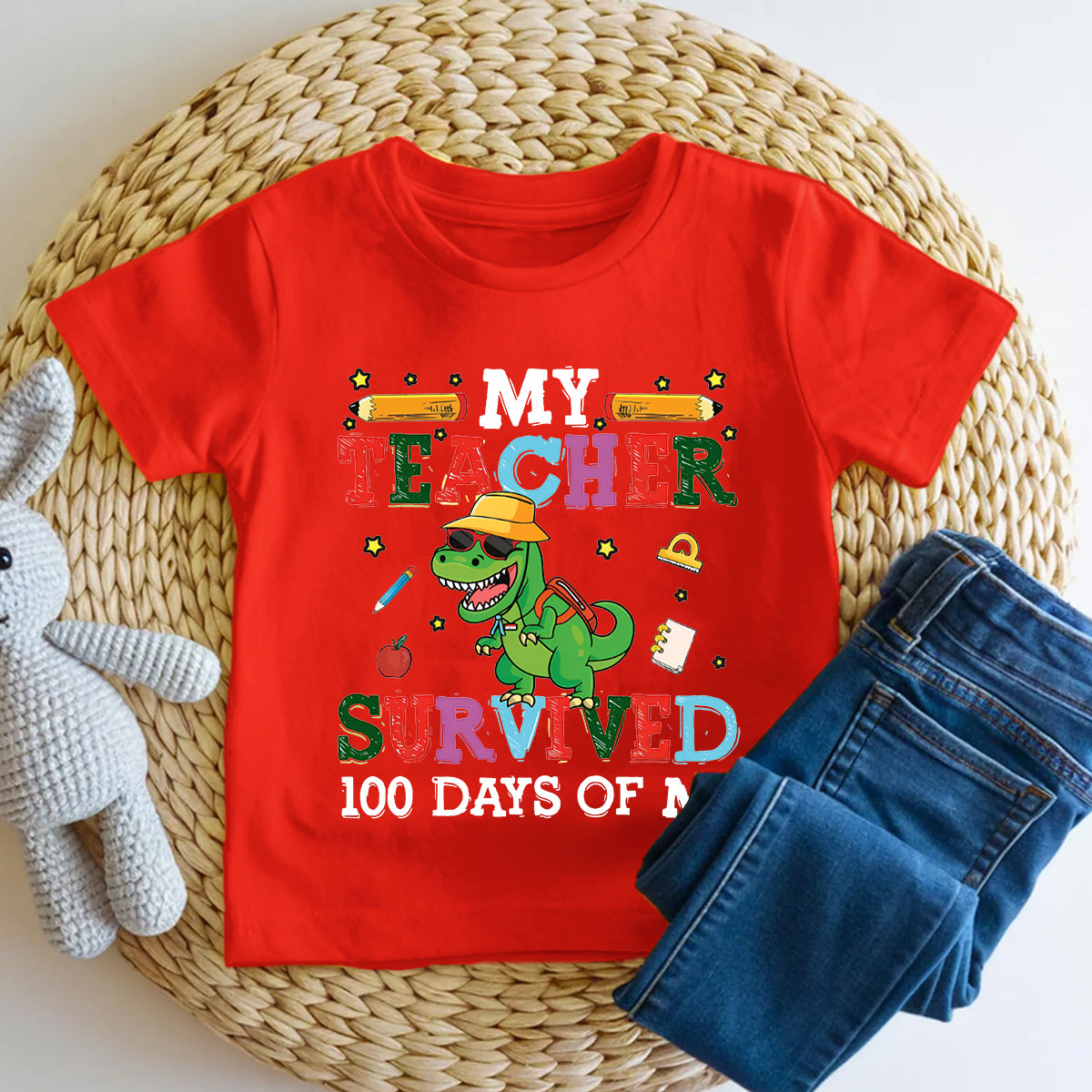 My Teacher Survived 100 Days Of Me Toddler T-shirts