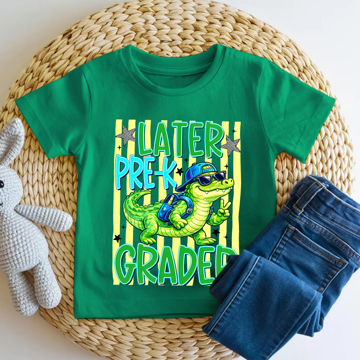 Personalized Grade Later Pre-K Grader Cool Croc Toddler T-shirts