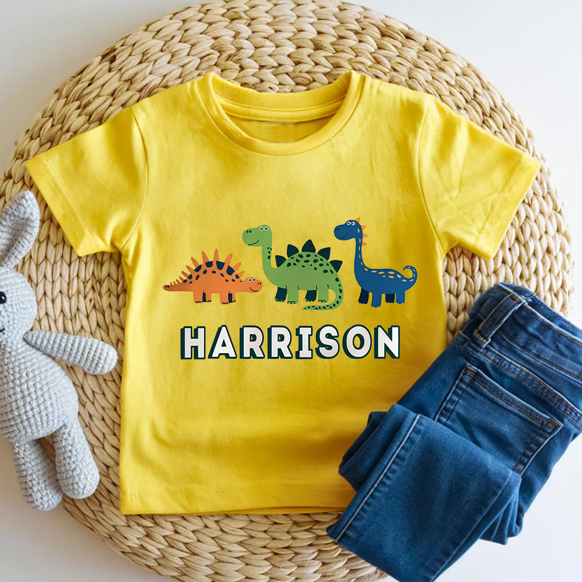 Personalized Name Cute Dinosaur Toddler T-shirts