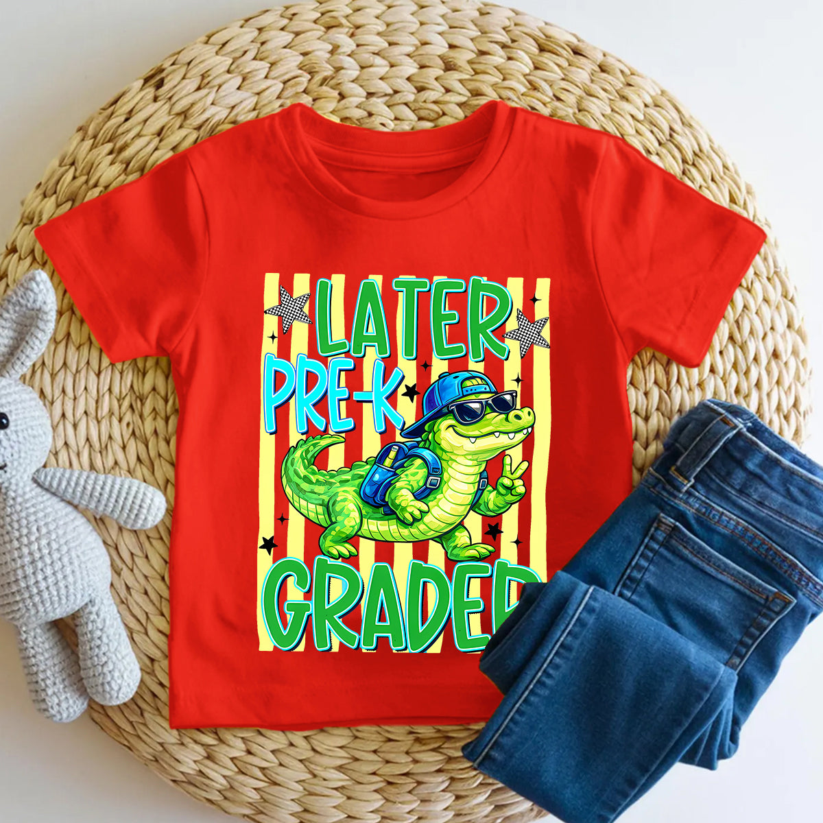 Personalized Grade Later Pre-K Grader Cool Croc Toddler T-shirts