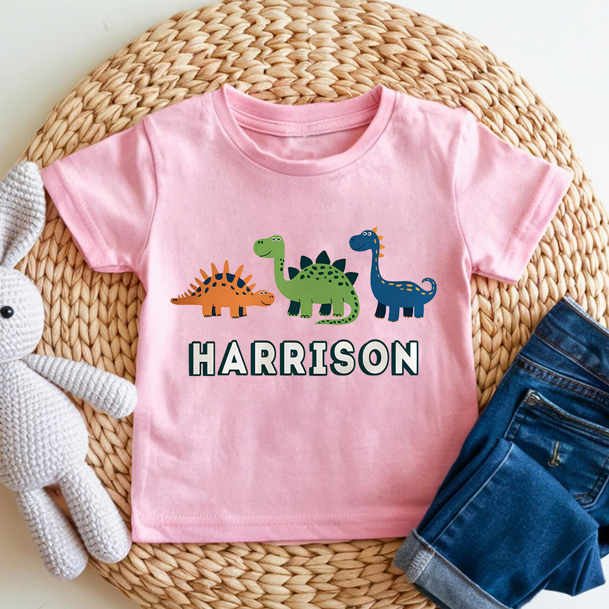 Personalized Name Cute Dinosaur Toddler T-shirts