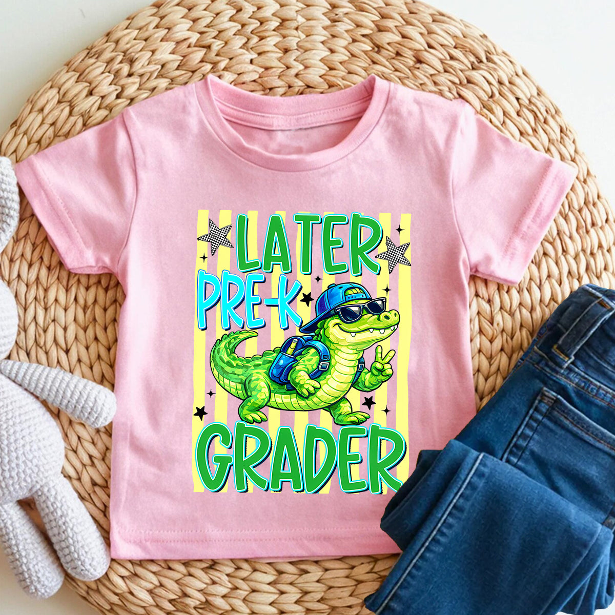 Personalized Grade Later Pre-K Grader Cool Croc Toddler T-shirts