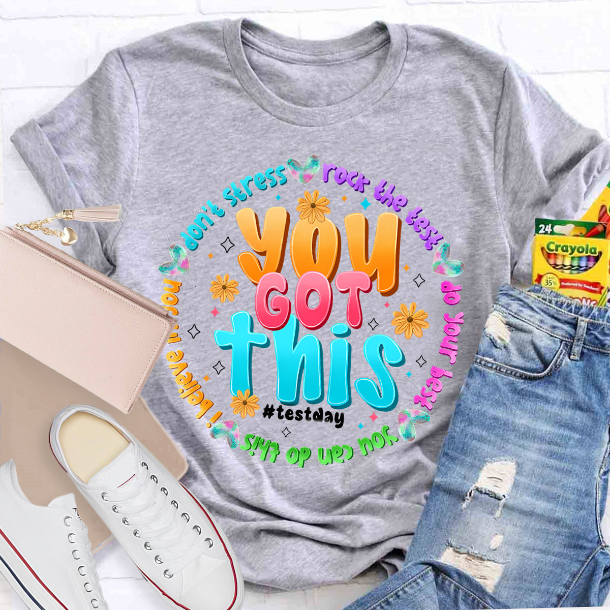 You Got This Test Day Don'T Stress Rock The Test Do Your Best Teacher T-shirt