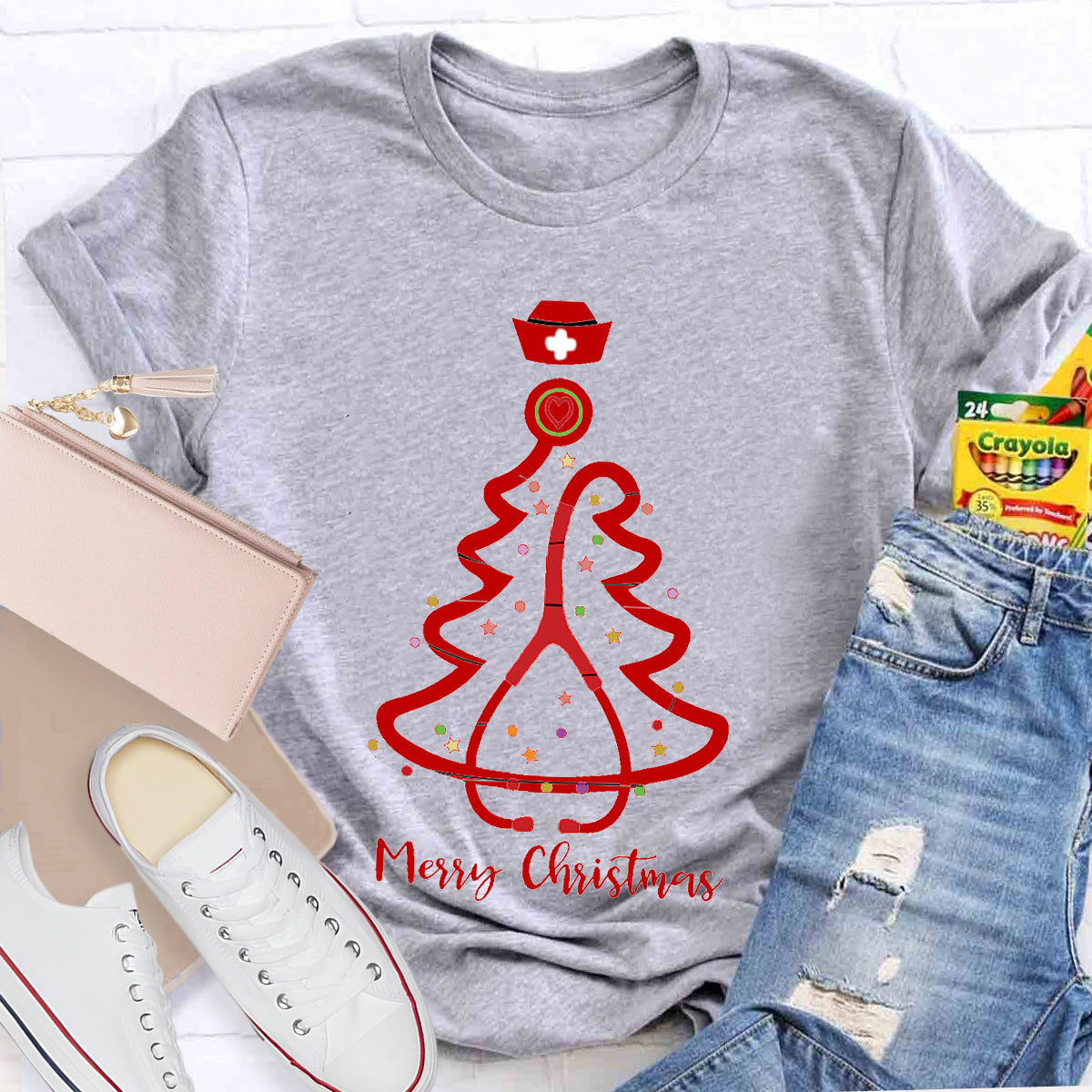 Merry Christmas School Nurse T-shirt