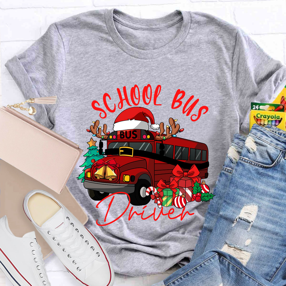 School Bus Driver Christmas School Bus Christmas Vibes T-shirt