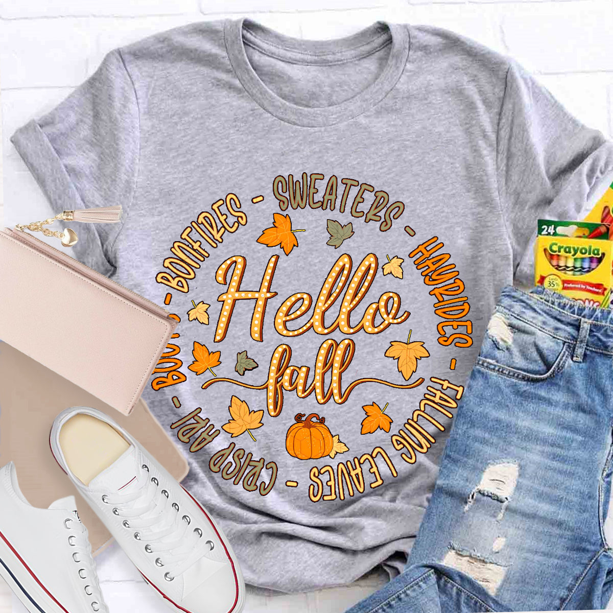 Hello Fall Sweater Boots T-Shirt